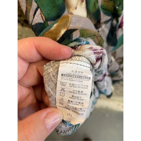 ZAFUL Women’s Size 7 Medium Floral Linen Tunic with Adjustable Button Sleeves an - Picture 8 of 8